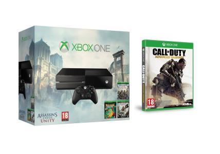 Consola Xbox One Sin Kinect con Call of Duty Advanced Warfare, Assassin's Creed Unity, Assassin's Creed Black Flag y Rayman Legends